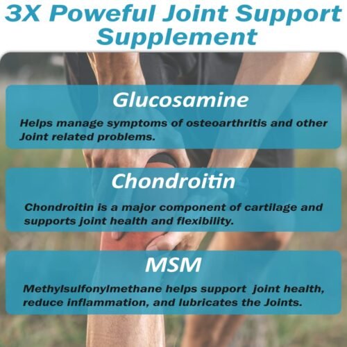 End2End Nutrition Joint Support Supplement with Glucosamine 1500mg, Chondroitin 400mg & MSM 400mg for Men and Women