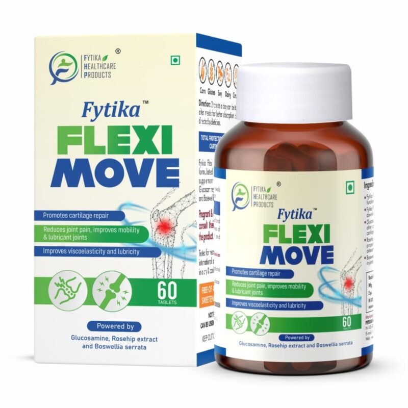 FYTIKA HEALTHCARE PRODUCTS Flexi Move Tablets Glucosamine, Rosehip Powder, Boswellia Extract 4 in 1 Formula that Supports Your Bone, Joint, And Cartilage Health For Men and Women - 60 Tablets