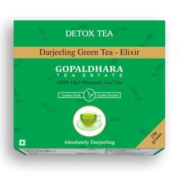 Gopaldhara Darjeeling Tea Elixir Fresh Green 250 Grams Paper Box - (Regular Series) FTGFOP1 Fresh Green Teas From the High Mountain Elevation 7000 Feet