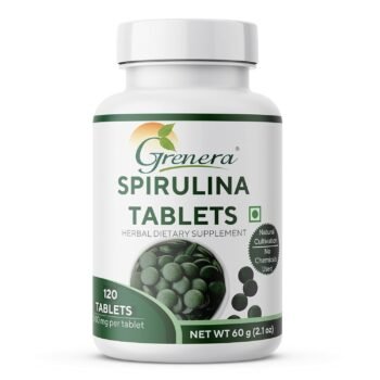 Grenera Spirulina Superfood Tablets 120 nos (1000 mg Per Serving) Pure