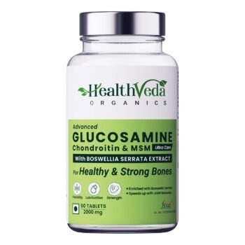 Health Veda Organics Plant Based Glucosamine Chondroitin & MSM 2000 mg I 60 Veg Tablets I Supports Healthy Joint, Bone & Cartilage