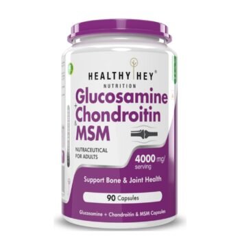 HealthyHey Nutrition Glucosamine Chondroitin and MSM for Cartilage; Joint and Bone, 90 Capsules