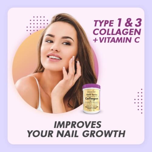 HealthyHey Skin Glow-n-Shine Collagen Power 200g Hydrolysed Collagen for Women and Men with Hyaluronic Acid, Biotin and Vitamin C for Healthy Skin, Hair and Nails - (Unflavoured, 200gm)