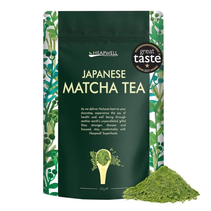 Heapwell Superfoods Japanese Matcha Green Tea Powder, 50G (50 Servings) Sourced from Shizuoka