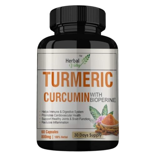 HerbalValley Turmeric Curcumin with Bioperine Anti-Inflammatory Antioxidant 60 Veg Capsules 800mg