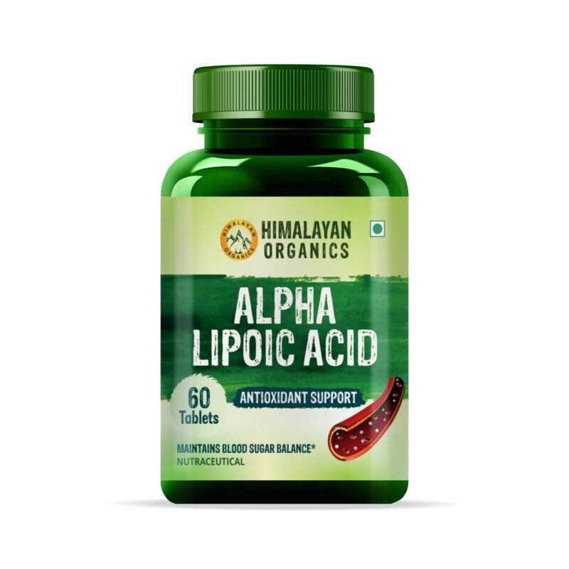 Himalayan Organics Alpha Lipoic Acid 300mg Boost Liver Function, Healthy Blood Sugar, Antioxidant Good For Nerves And Heart Functioning - 60 Veg Tablets