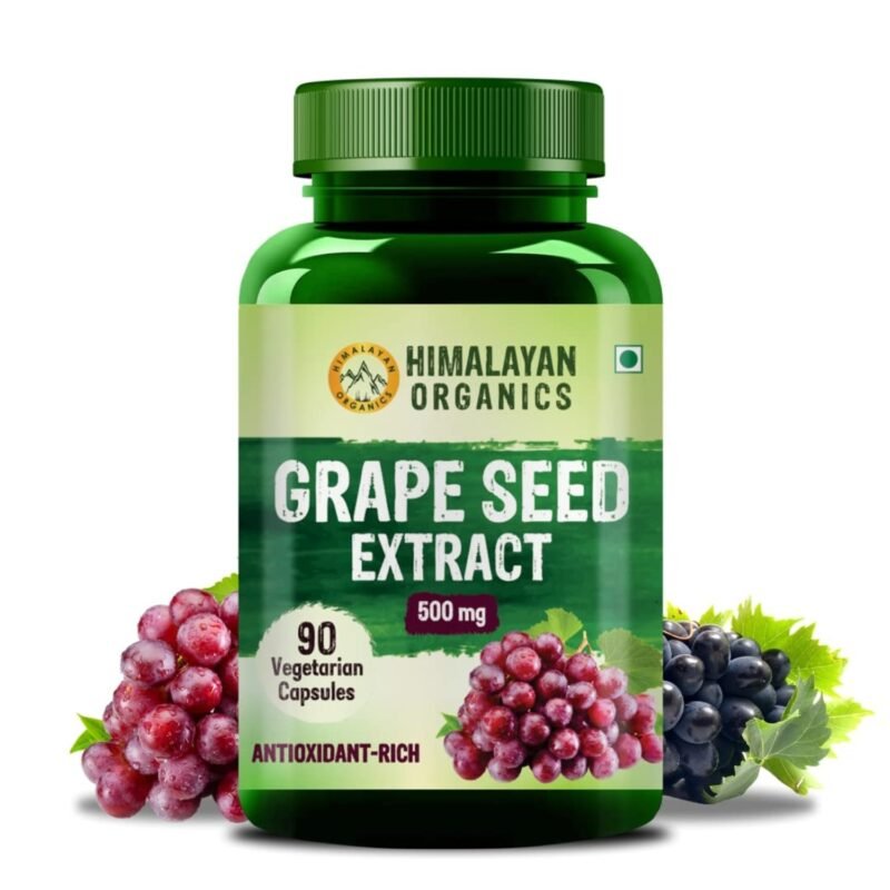 Himalayan Organics Grape Seed Extract 500Mg Antioxidant Supplement Healthy Cholesterol Level Boost Immunity