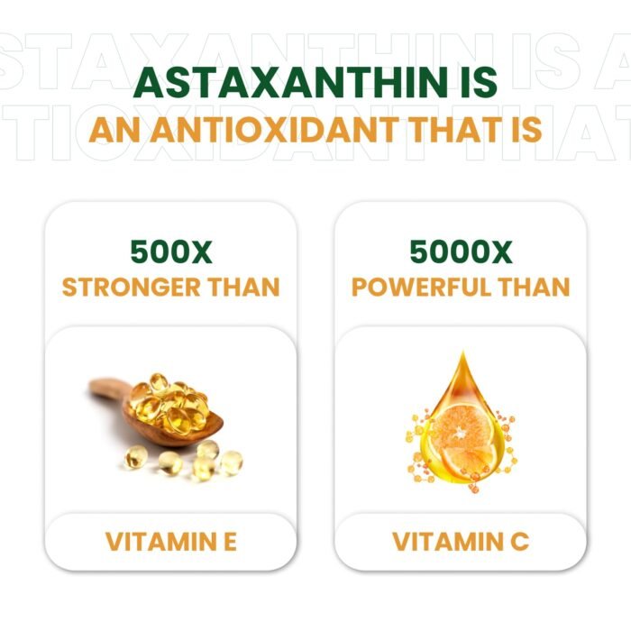 Himalayan Organics Naturally Sourced Astaxanthin 4mg Supports Antioxidant Brain,Eye & Skin Health Improves Muscle Endurance & Recovery