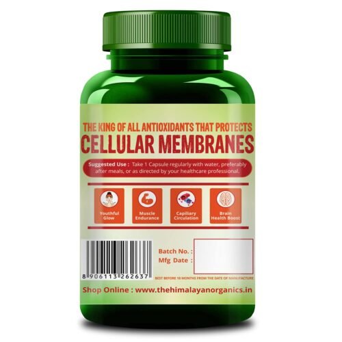 Himalayan Organics Naturally Sourced Astaxanthin 4mg Supports Antioxidant Brain,Eye & Skin Health Improves Muscle Endurance & Recovery