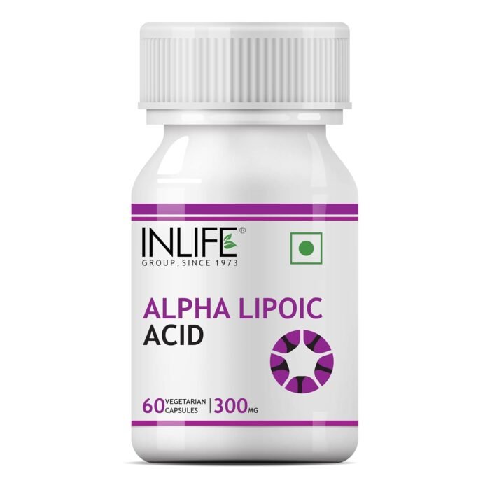 INLIFE Alpha Lipoic Acid 300mg Universal Antioxidant ALA Supplement - 60 Vegetarian Capsules