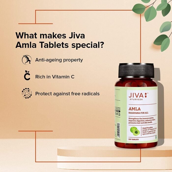 Jiva Amla Tablets 500mg 360 Tablet 100% Pure Herbs Used, Rich In Vitamin C Protects Against Free Radicals Rich In Antioxidants Improves Digestion -8