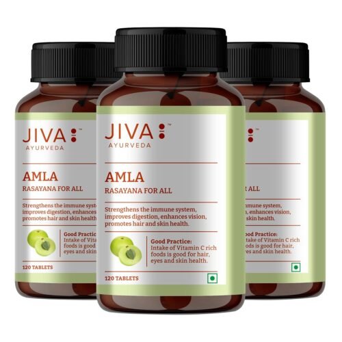 Jiva Amla Tablets 500mg 360 Tablet 100% Pure Herbs Used, Rich In Vitamin C Protects Against Free Radicals Rich In Antioxidants Improves Digestion