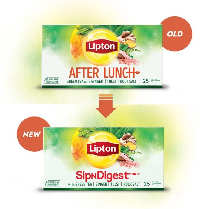 Lipton Sipndigest with Green Tea, Ginger, Tulsi & Rock Salt (Spiced Green Tea Bags), 50 Pcs, 90 Grams