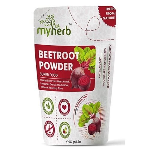 MYHERB 100% Natural Organic Beet Root Powder 227 Gm0.5 Lbs Super Concentrated Circulation Superfood