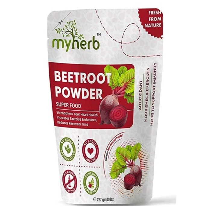 MYHERB 100% Natural Organic Beet Root Powder 227 Gm0.5 Lbs Super Concentrated Circulation Superfood