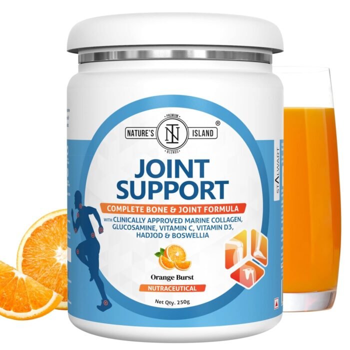 Nature's Island Joint Support Supplement with Marine Collagen, Glucosamine, Boswellia, Hadjod, Vitamin D3 and C for Cartilage, Bones & Joints