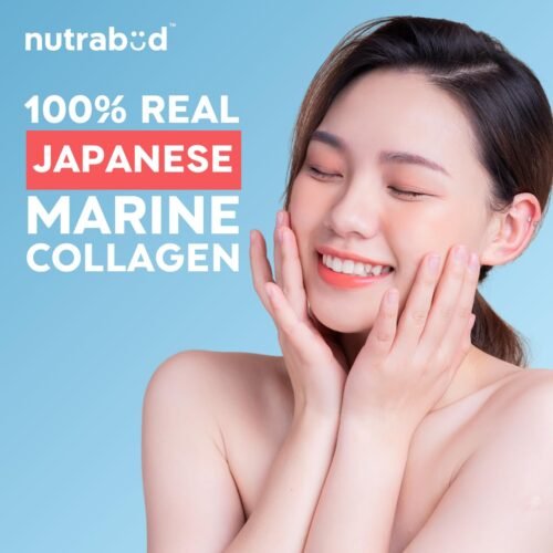Nutrabud Japanese Marine Collagen Powder Supplement for Women, Men No Added Sugar Supports Skin Radiance, Healthy Hair, Nails & Joints