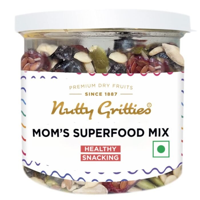 Nutty Gritties Mom's Superfood 100g Roasted Almonds, Pumpkin, Sunflower, Watermelon, Flax Seeds, Black Raisins