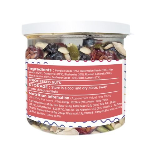 Nutty Gritties Mom's Superfood 100g Roasted Almonds, Pumpkin, Sunflower, Watermelon, Flax Seeds, Black Raisins