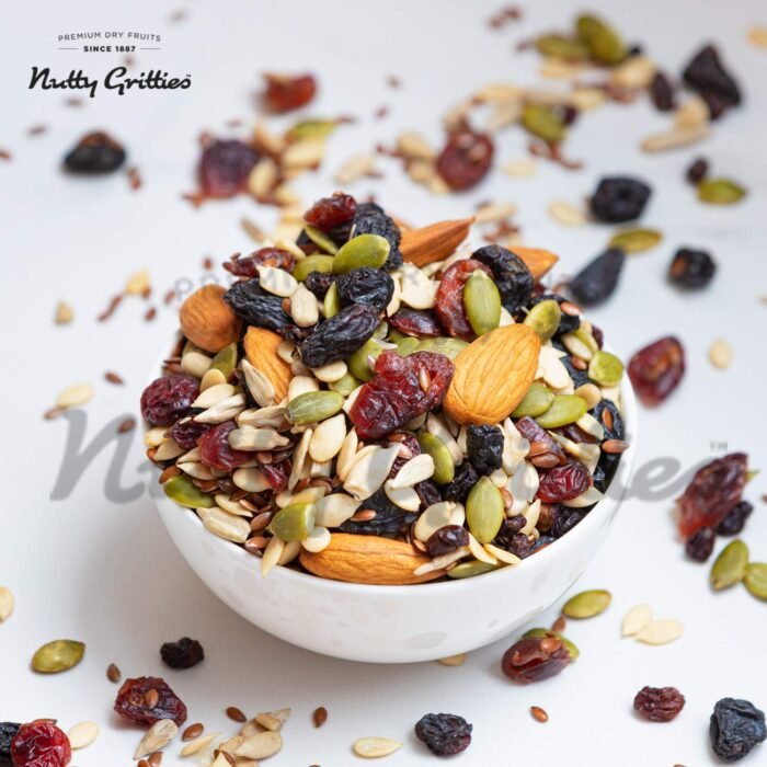 Nutty Gritties Mom's Superfood 100g Roasted Almonds, Pumpkin, Sunflower, Watermelon, Flax Seeds, Black Raisins