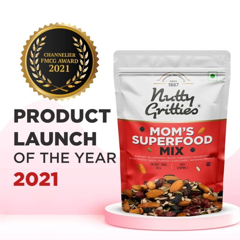 Nutty Gritties Mom's Superfood Healthy Trail Mix 200g - Roasted Almonds Mixed Roasted Seeds Flax, Pumpkin, Sunflower