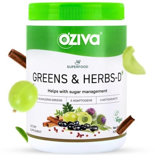 OZiva For Diabetes - OZiva Superfood Greens & Herbs for Diabetes and Prediabetes Powder, 250gfor Sugar Control and Diabetes Management1