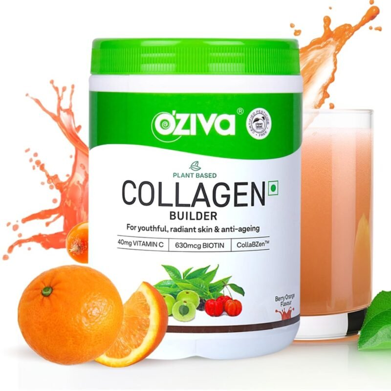OZiva Vegan Collagen (Berry Orange) with Biotin & Vitamin C For Brighter & Youthful Skin