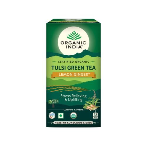 Organic India Tulsi Green Tea Lemon Ginger 25 Tea Bags