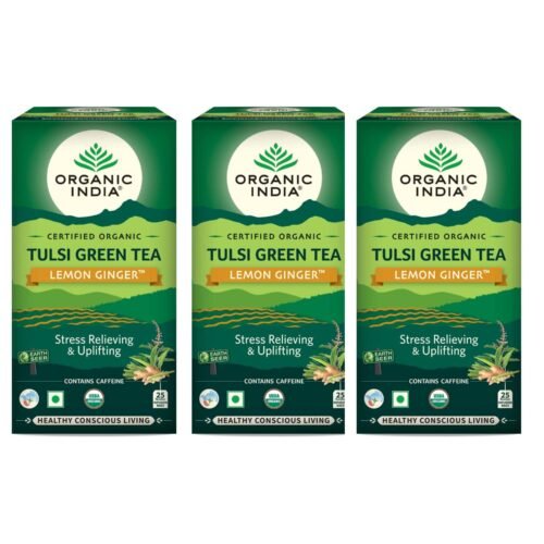 Organic India Tulsi Green Tea Lemon Ginger 25 Tea Bags