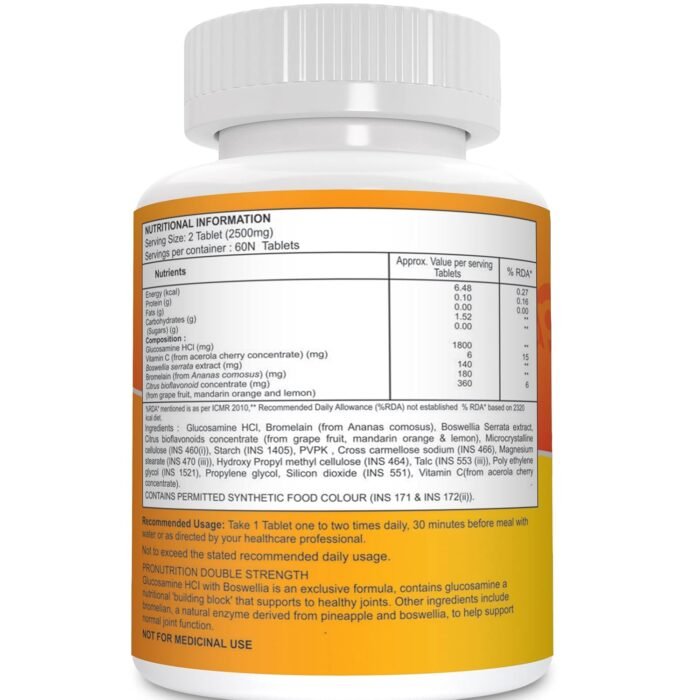 Pronutrition Glucosamine Hcl With Boswellia & Bromelain Double Strength