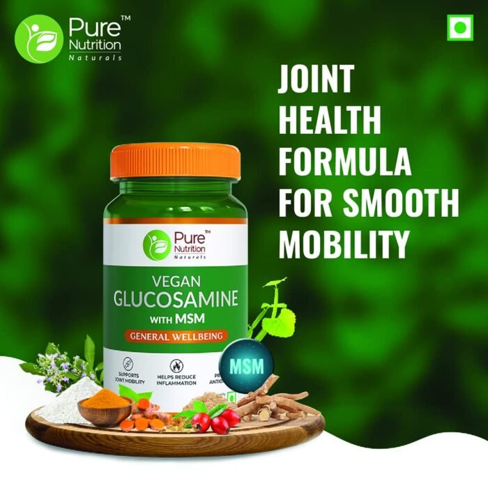 Pure Nutrition Vegan Glucosamine MSM with Boswellia Cartilage & Joint Support Supplement Relieves Pain & Stiffness