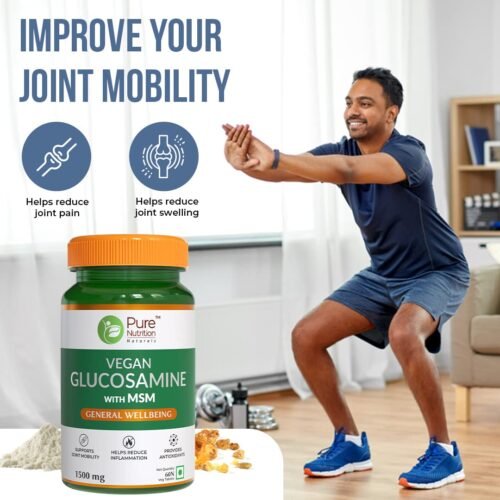 Pure Nutrition Vegan Glucosamine MSM with Boswellia Cartilage & Joint Support Supplement Relieves Pain & Stiffness