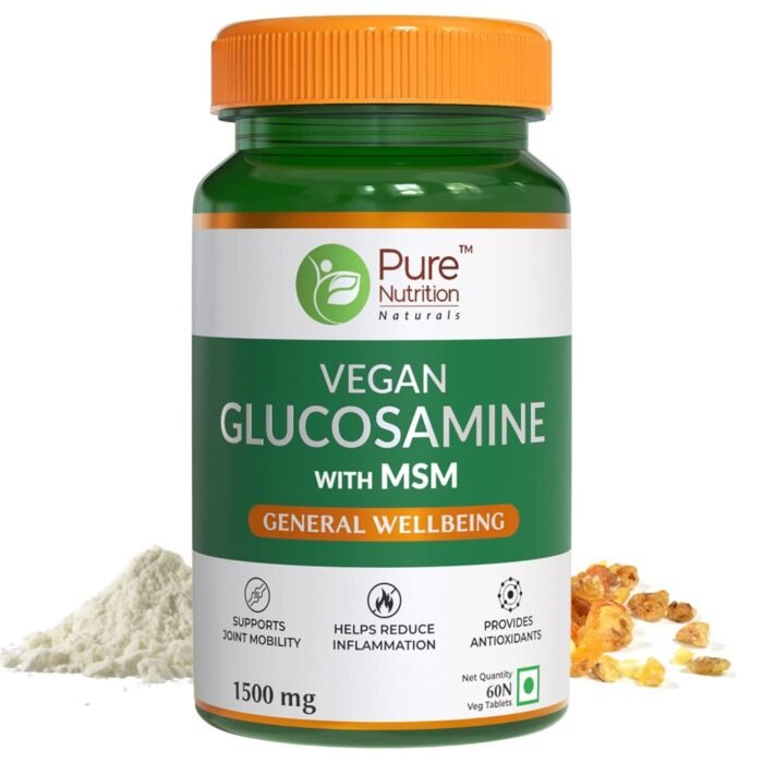 Pure Nutrition Vegan Glucosamine MSM with Boswellia Cartilage & Joint Support Supplement Relieves Pain & Stiffness