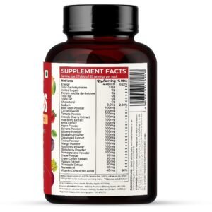 Rooted Actives Super Reds Fruits supplement, 21 nutritious fruits, berries