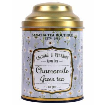 SAN-CHA Tea Boutique,Chamomile Green Tea,Night-Time Tea,Bed Time Tea,Stress Relieving & Calming (100X3 Cups)