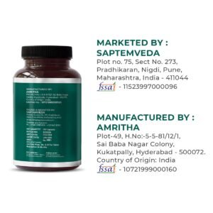 Saptamveda Natural Spirulina Capsules 2000mg(120 Capsules) (Pack of 2)-Plant-Based Superfood Supplement for Men and Women8