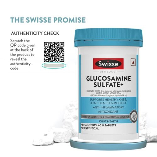 Swisse Glucosamine Sulfate+ (60 Serving Pack, Only One Tablet Per Serving) - Higher Absorption Glucosamine - Supports Healthy Joints, Bones & Cartilage