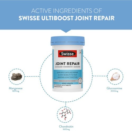 Swisse Joint Repair - Highest Glucosamine & Chondroitin Per Serving (3000mg Glucosamine, 1600mg Chondroitin) for Joint Pain & Cartilage Repair