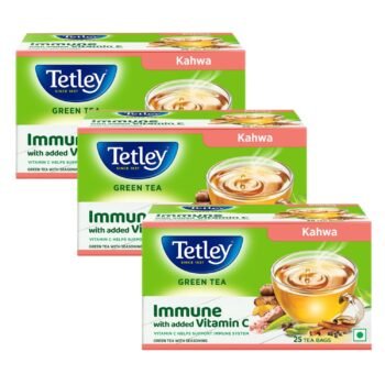 Tetley Green Tea Immune Kahwa with Pink Salt, Ginger, Cardamom (Spiced green tea) with added Vitamin C