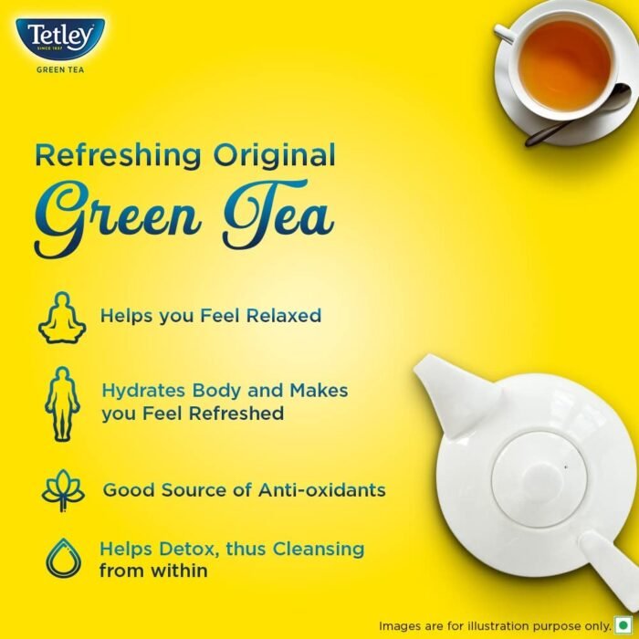 Tetley Green Tea Immune With Added Vitamin C, Classic Green Tea, Makes 400 Cups, Long Leaf Tea, 5X Antioxidants As An Apple - 500 Gm