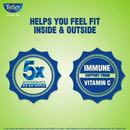 Tetley Green Tea Immune, With Added Vitamin C, Ginger, Mint & Lemon, 25 Tea Bags-1