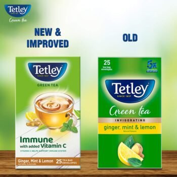 Tetley Green Tea Immune, With Added Vitamin C, Ginger, Mint & Lemon, 25 Tea Bags-1