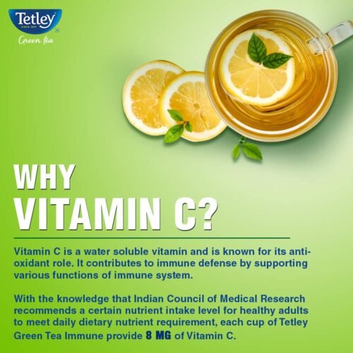 Tetley Green Tea Immune, With Added Vitamin C, Ginger, Mint & Lemon, 25 Tea Bags-1