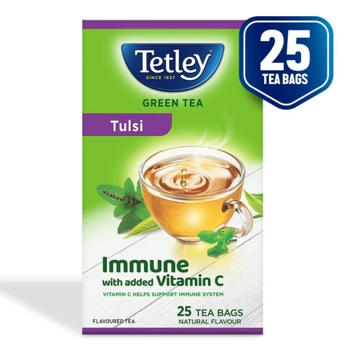 Tetley Green Tea With Tulsi Immune With Added Vitamin C 25 Tea Bags, 30 Grams