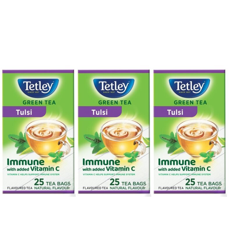 Tetley Green Tea With Tulsi Immune With Added Vitamin C 25 Tea Bags, 30 Grams