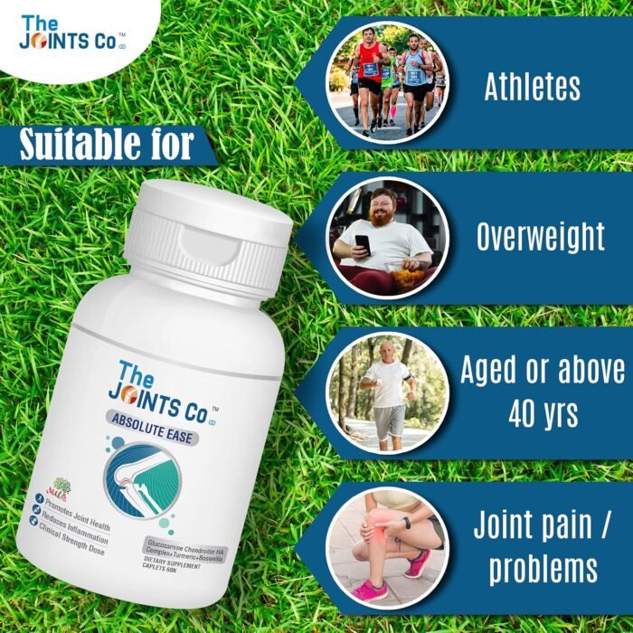 The Joints Co Absolute Ease with Glucosamine Chondroitin MSM HA Complex+Herbal Blend,60 tablets for Joints,Bones & Cartilage-1