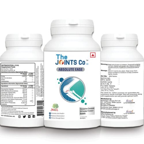 The Joints Co Absolute Ease with Glucosamine Chondroitin MSM HA Complex+Herbal Blend,60 tablets for Joints,Bones & Cartilage-1