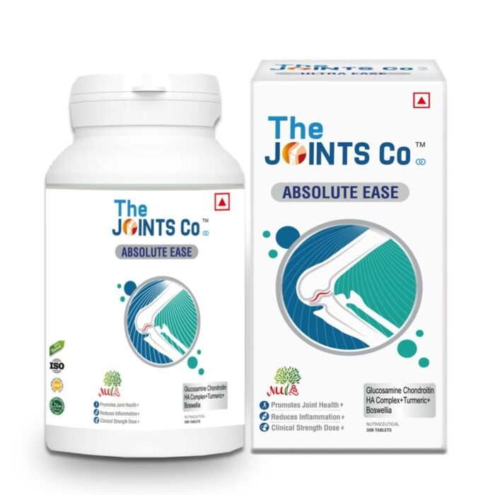 The Joints Co Absolute Ease with Glucosamine Chondroitin MSM HA Complex+Herbal Blend,60 tablets for Joints,Bones & Cartilage