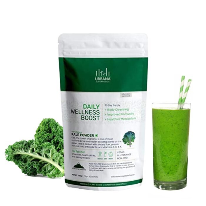 Urbana Superfoods Kale Smoothie Mix 225g Pack- Himalayan Kale Powder, Organic, Vegan, Non-GMO, Gluten