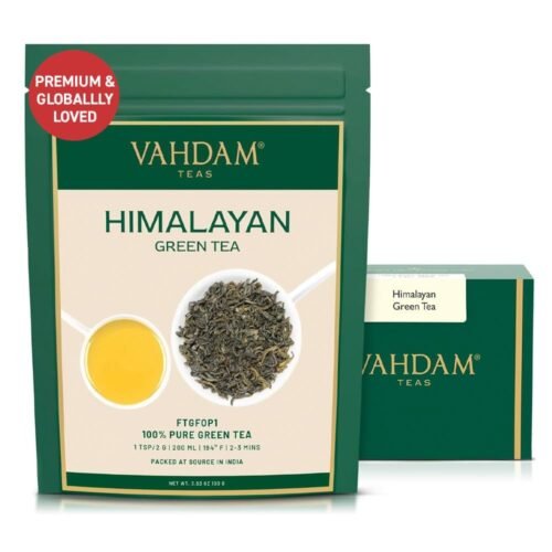 VAHDAM Green Tea Leaves from Himalayas (50+ Cups, 100g) 100% Natural Whole Loose Leaf Direct from Source Non GMO, Gluten Free